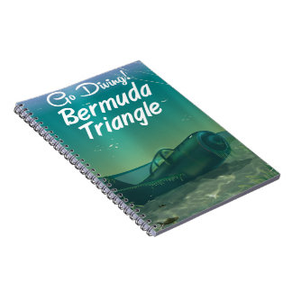 Go Diving! Bermuda triangle travel poster Notebook