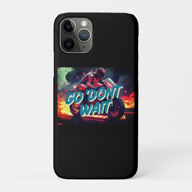 "Go. Don’t Wait – Bold Motorcycle Motivation Quote Case-Mate iPhone Case (Back)