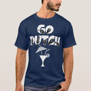 Go Dutch text with Sign language black and white d T-Shirt