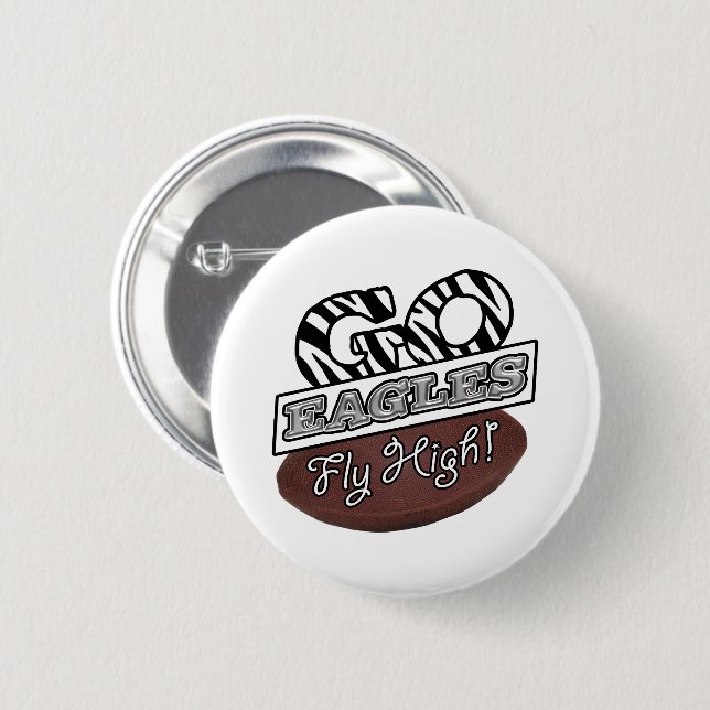 GO EAGLES! 6 CM ROUND BADGE (Front & Back)