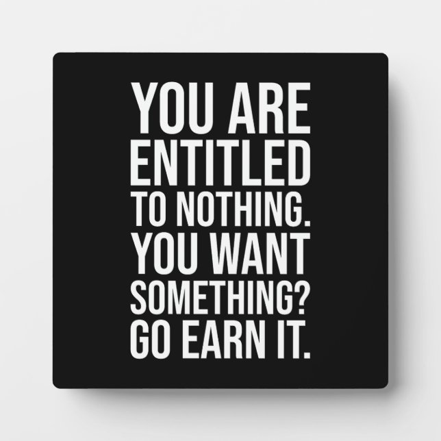 Go Earn It - Gym, Hustle, Success, Motivational Plaque (Front)