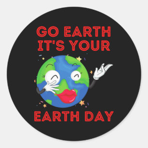 Go Earth It's Your Earth Day Music Sing Dance Plan Classic Round Sticker
