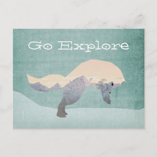Go Explore Fox Postcard