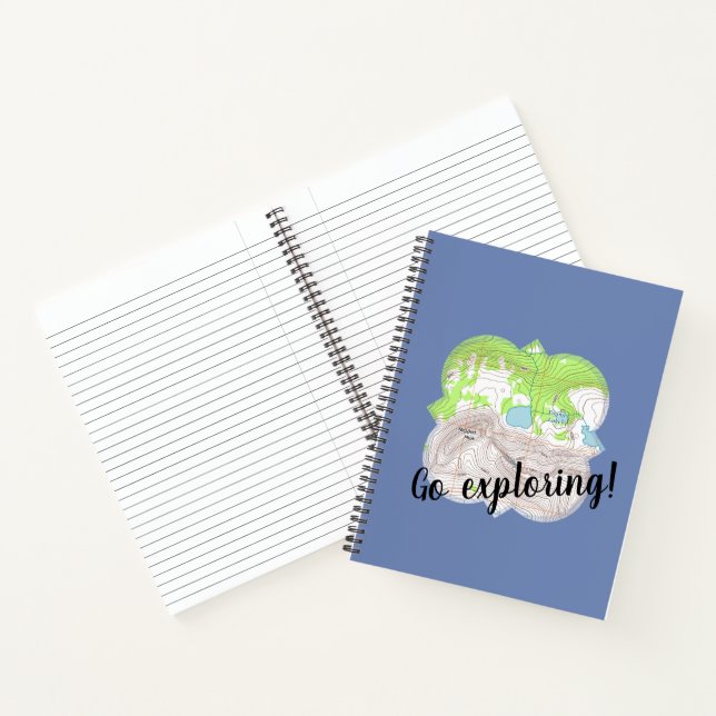 "Go Exploring" Topographic Map Quatrefoil Notebook (Inside)
