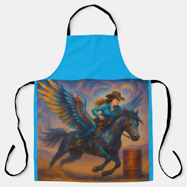 Go Fast! Barrel Racing All-Over Print Apron (Front)