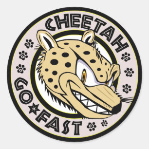 Go Fast Cheetah Classic Round Sticker