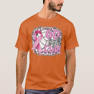 Go Fight A Cure Pink Volleyball Breast Cancer Awar T-Shirt