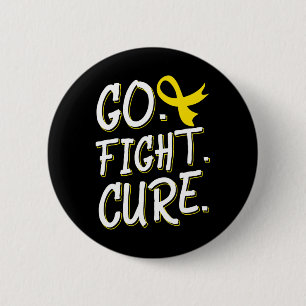 Go Fight Cure Childhood Cancer Gold Ribbon Awarene 6 Cm Round Badge