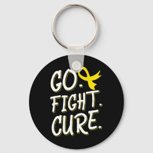 Go Fight Cure Childhood Cancer Gold Ribbon Awarene Key Ring