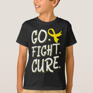 Go Fight Cure Childhood Cancer Gold Ribbon Awarene T-Shirt