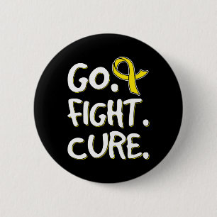 Go Fight Cure Gold Ribbon Childhood Cancer Awarene 6 Cm Round Badge
