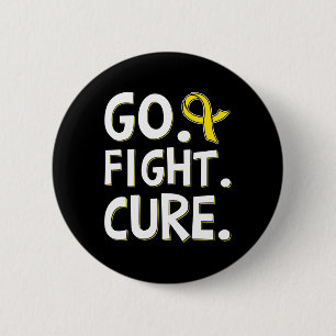 Go Fight Cure Gold Ribbon Childhood Cancer Awarene 6 Cm Round Badge