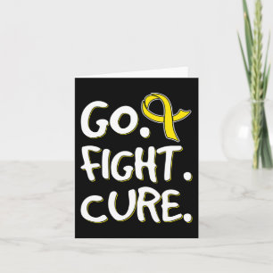 Go Fight Cure Gold Ribbon Childhood Cancer Awarene Card