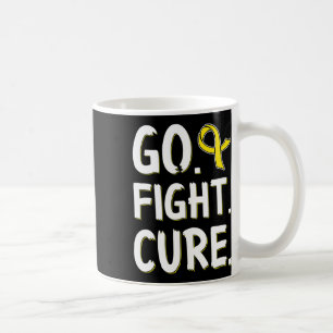 Go Fight Cure Gold Ribbon Childhood Cancer Awarene Coffee Mug