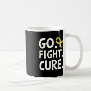 Go Fight Cure Gold Ribbon Childhood Cancer Awarene Coffee Mug