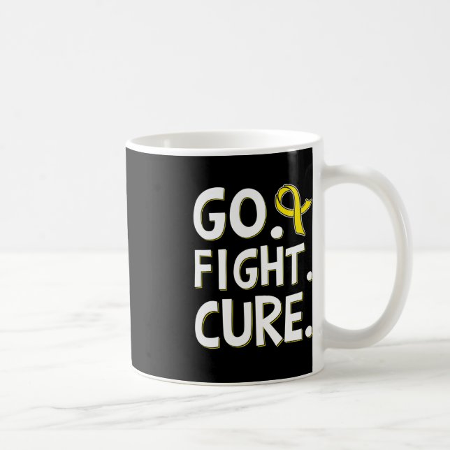 Go Fight Cure Gold Ribbon Childhood Cancer Awarene Coffee Mug (Right)