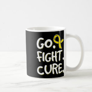 Go Fight Cure Gold Ribbon Childhood Cancer Awarene Coffee Mug