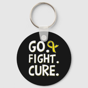 Go Fight Cure Gold Ribbon Childhood Cancer Awarene Key Ring