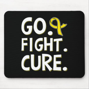 Go Fight Cure Gold Ribbon Childhood Cancer Awarene Mouse Mat