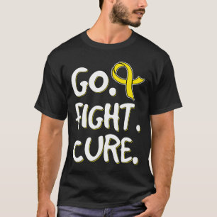 Go Fight Cure Gold Ribbon Childhood Cancer Awarene T-Shirt