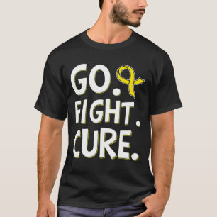 Go Fight Cure Gold Ribbon Childhood Cancer Awarene T-Shirt