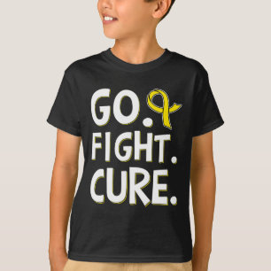 Go Fight Cure Gold Ribbon Childhood Cancer Awarene T-Shirt