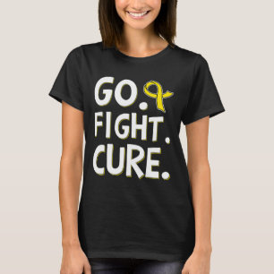 Go Fight Cure Gold Ribbon Childhood Cancer Awarene T-Shirt
