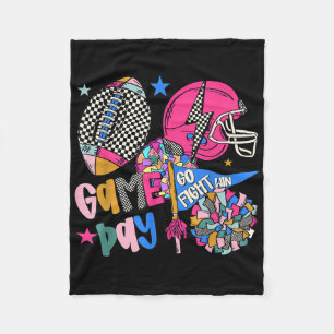 Go Fight Win Touchdown American Football Game Day Fleece Blanket