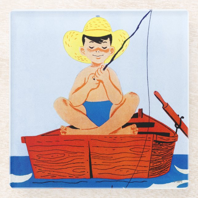 Go Fish Glass Coaster (Front)