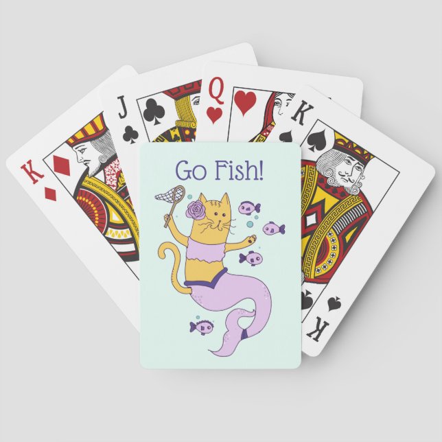 Go Fish Mermaid Cat Playing Cards (Back)