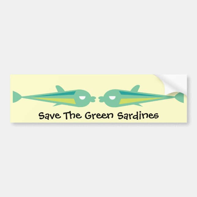 Go Fish_Save The Green Sardines Bumper Sticker (Front)