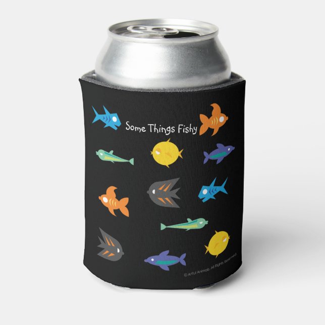Go Fish_Some Things Fishy_aquarium style Can Cooler (Can Back)