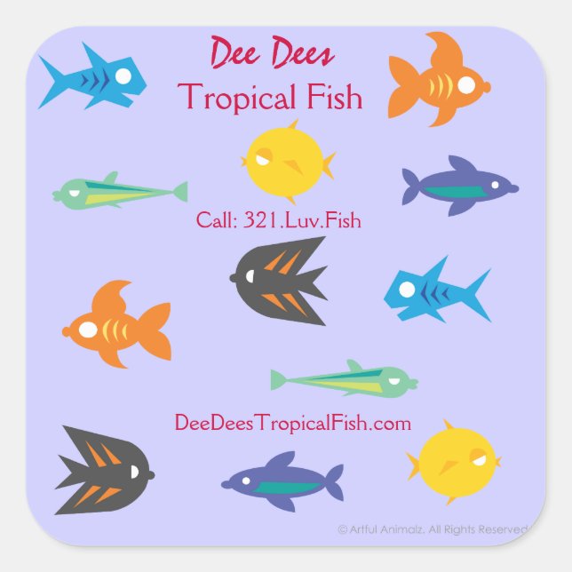Go Fish_Some Things Fishy_personalized Square Sticker (Front)
