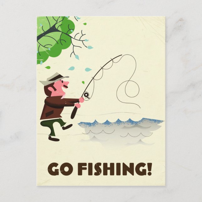 Go fishing. postcard (Front)