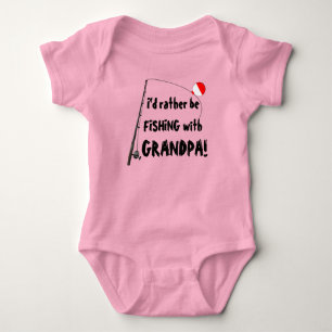 Go Fishing with Grandpa Funny Baby Bodysuit