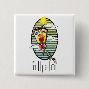 Go Fly a Kite 7 15 Cm Square Badge