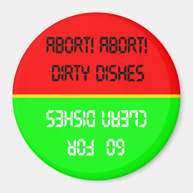 Go For Clean/Abort Red/Green Dishwasher Magnet (Front)