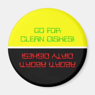 Go For Clean Dishes/Abort Colour Choice Dishwasher Magnet