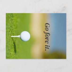 Go Fore It Golf Pun Motivational Postcard