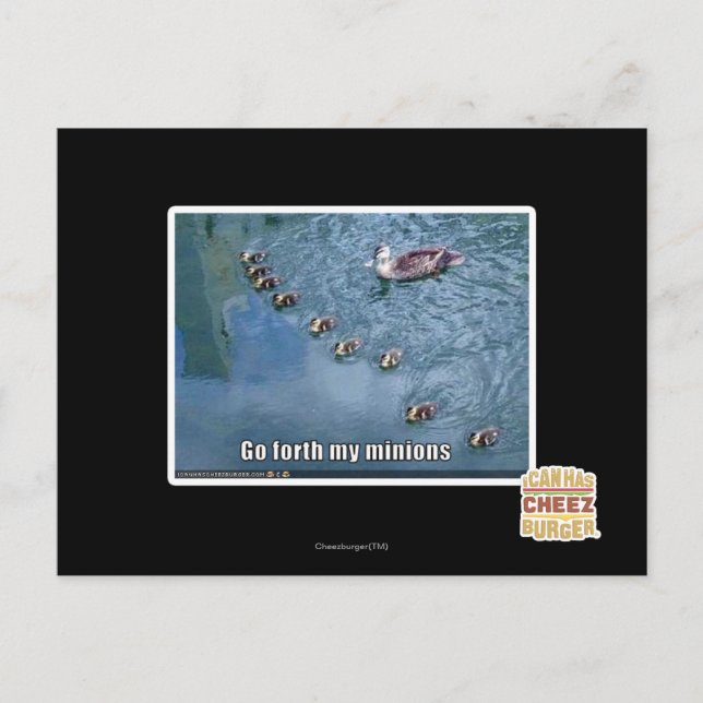 Go forth my minions postcard (Front)