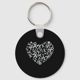 Go G In May Brain Cancer Heart Key Ring