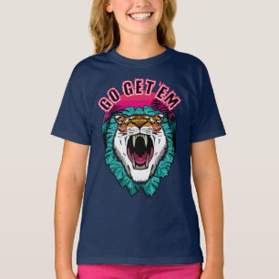 Go get 'em - Tiger Face Graphic Design T-Shirt