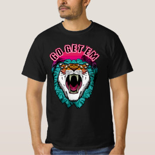 Go get 'em - Tiger Face Graphic Design T-Shirt