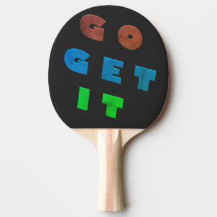 Go get it logo  coloured design     ping pong paddle