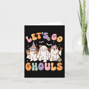 Go Ghouls Halloween Ghost Outfit Costume Retro Gro Card