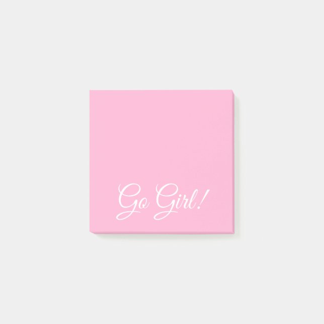 Go Girl Pretty Pink Post-it Notes (Front)