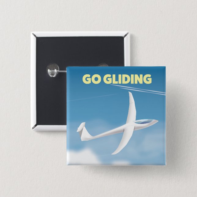 Go Gliding 15 Cm Square Badge (Front & Back)