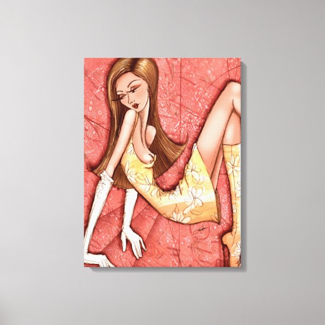 Go-Go Boots Sassy Glam Girl Fashion Illustration  Canvas Print (Front)