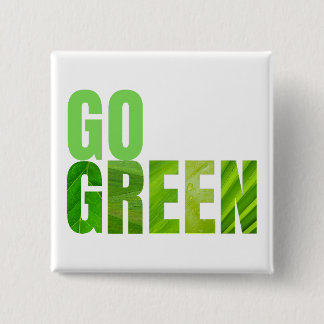 Go Green 15 Cm Square Badge