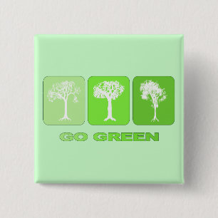 Go Green 15 Cm Square Badge